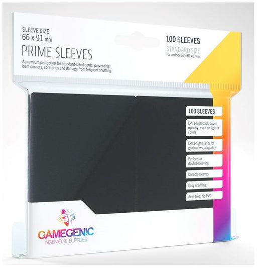 Gamegenic Prime Card Sleeves Black (66mm x 91mm) (100 Sleeves Per Pack)   