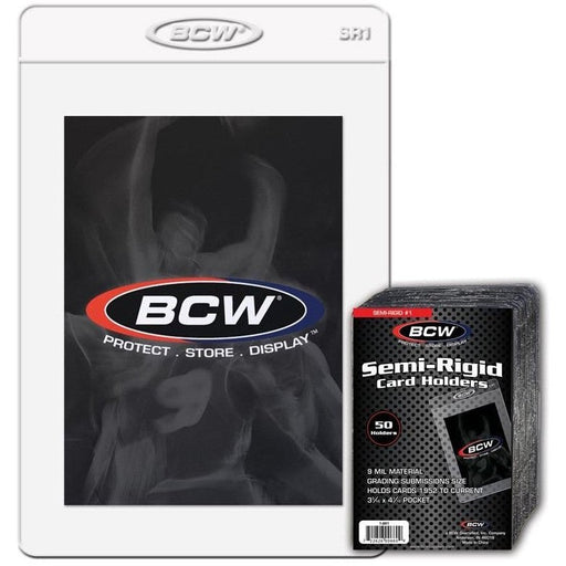 BCW Semi Rigid Card Holder #1 (3" 5/16 x 4" 15/16) (50 Holders Per Pack)   