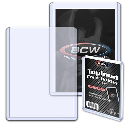 BCW Toploader Card Holder Thick Card 360 Pt (2' 3/4 x 3' 7/8 x 23/64)   