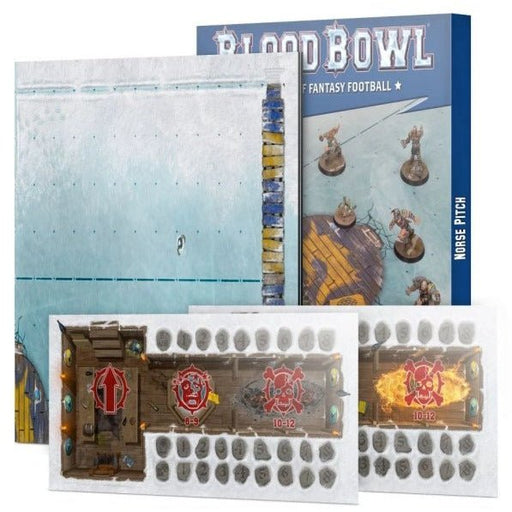 Blood Bowl (Pitch) - Norse Pitch – Double-sided Pitch and Dugouts Set   