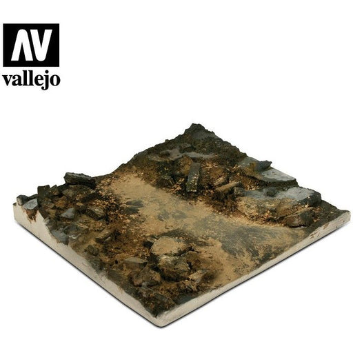 Vallejo Scenics Bases 1/35 - 14x14 Rubble Street Section Diorama Base   
