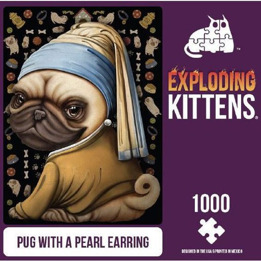 Exploding Kittens Puzzle Pug with a Pearl Earring 1,000 pieces   