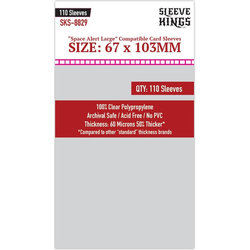 Sleeve Kings Board Game Sleeves "Space Alert Large Compatible (67mm x103mm) (110 Sleeves Per Pack)   