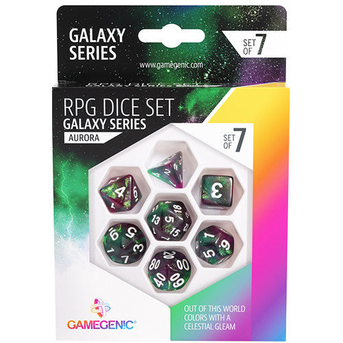 Gamegenic Galaxy Series - Aurora - RPG Dice Set (7pcs)   