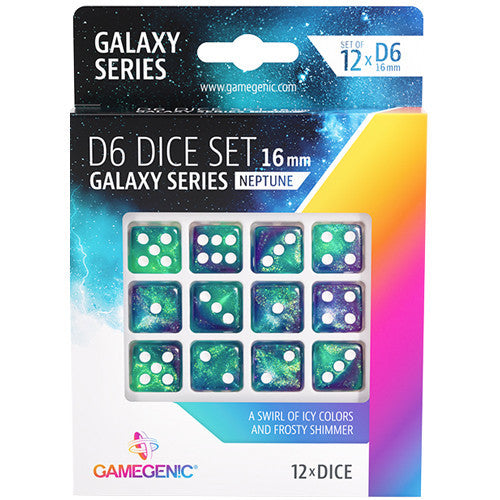 Gamegenic Galaxy Series - Neptune - D6 Dice Set 16 mm (12 pcs)   