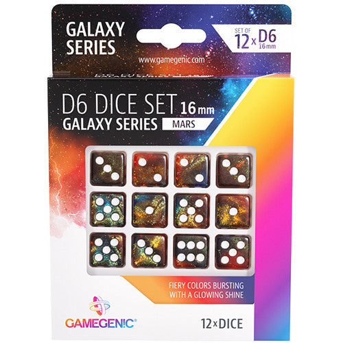 Gamegenic Galaxy Series - Mars - D6 Dice Set 16 mm (12 pcs)   
