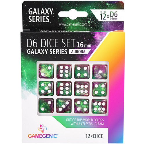 Gamegenic Galaxy Series - Aurora - D6 Dice Set 16 mm (12 pcs)   