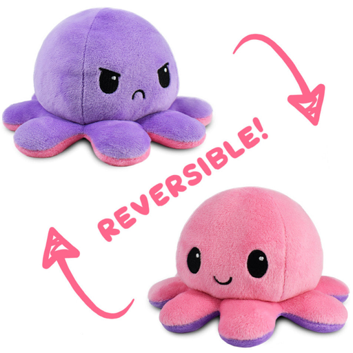 Reversible Plushie - Octopus Light Pink/Light Purple   