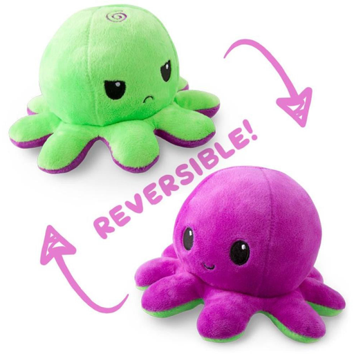 Reversible Plushie - Octopus Green/Purple   