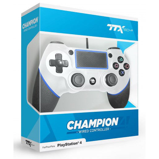 PS4 TTX Tech Champion Wired Controller - White   