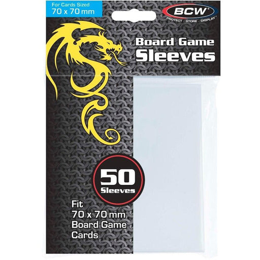 BCW Board Game Sleeves Square No 1 Clear (70mm x 70mm) (50 Sleeves Per Pack)   