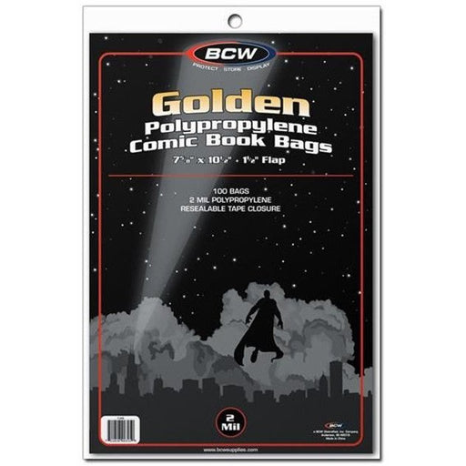BCW Comic Book Bags Golden Comics (7" 5/8 x 10" 1/2) (100 Bags Per Pack)   