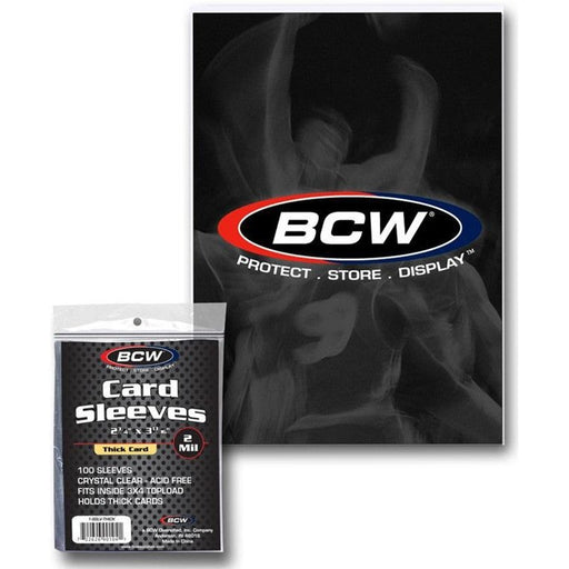 BCW Deck Protectors Thick Card Clear (2" 3/4 x 3" 3/4) (100 Sleeves Per Pack)   