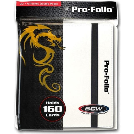 BCW Pro Folio Binder 4 Pocket White   