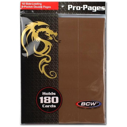 BCW Pro Pages 9 Pocket Pages Side Loading Brown (10 Pages Per Pack)   