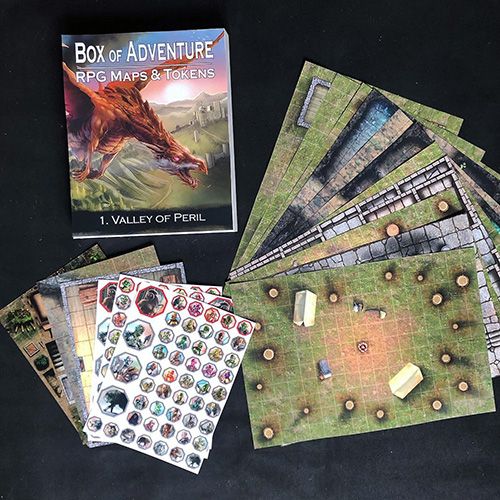 Box of Adventure RPG Maps & Tokens Valley of Peril   