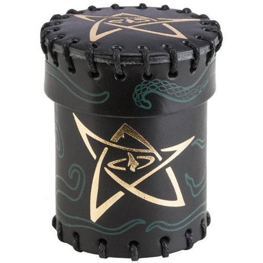 Q Workshop Call Of Cthulhu Black & Green Golden Leather Dice Cup   
