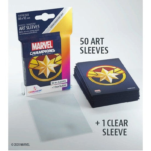 Gamegenic Marvel Champions Art Sleeves - Captain Marvel (66mm x 91mm) (50 Sleeves)   