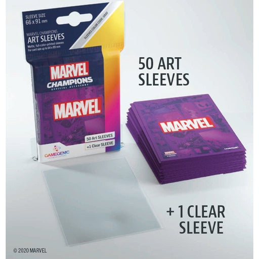 Gamegenic Marvel Champions Art Sleeves - Marvel Purple (66mm x 91mm) (50 Sleeves)   