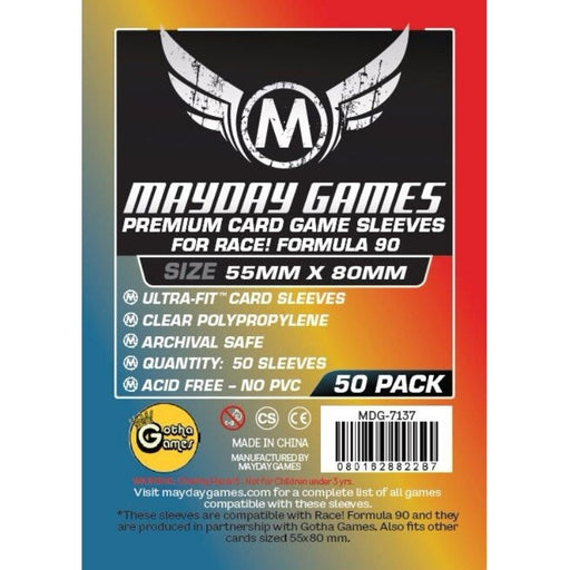 Mayday -  Premium Race! Formula 90 Card Sleeves (Pack of 50) - 55 X 80 MM   