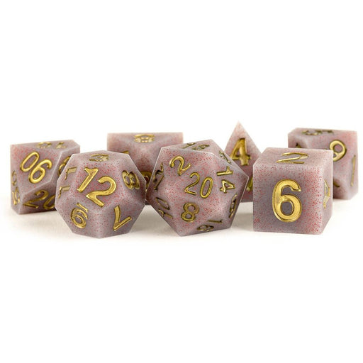 MDG Sharp Edge Silicone Rubber Dice Set 16mm - Volcanic Soot   