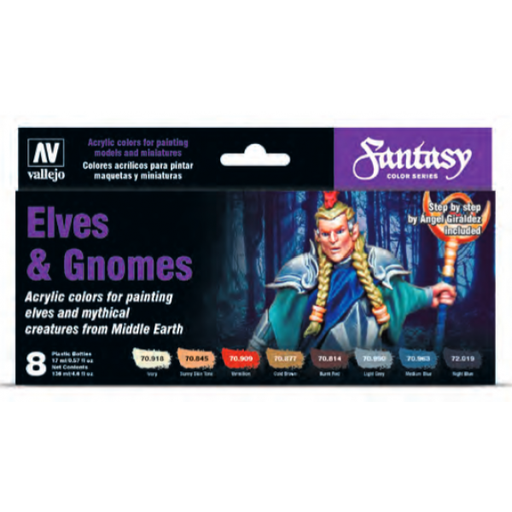 Vallejo Fantasy Color Series - Elves & Gnomes Set (8)   
