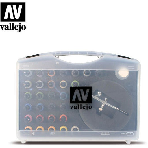 Vallejo Basic Game Air - Colours set & Airbrush (28 Colour Plastic Case)   