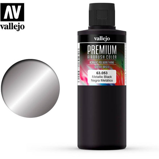 Vallejo Premium Colour - Pearl & Metallics Metallic Black 200ml   