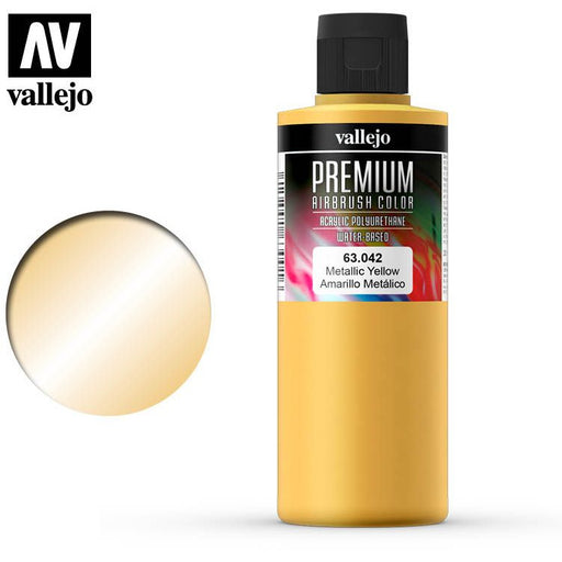 Vallejo Premium Colour - Pearl & Metallics Metallic Yellow Medium 200ml   
